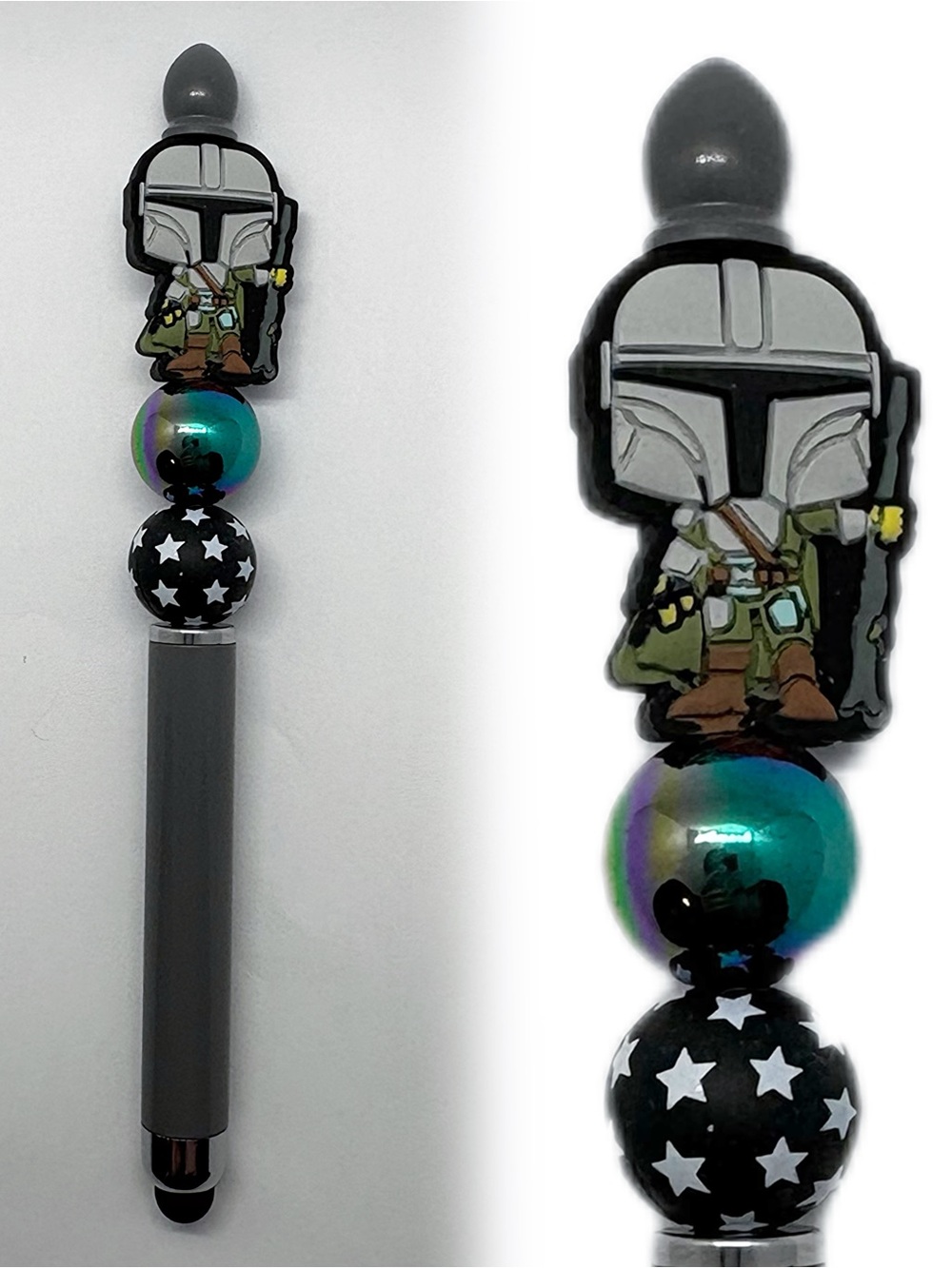 Handmade Star Wars Mandalorian Bounty Hunter Beaded STYLUS Pen